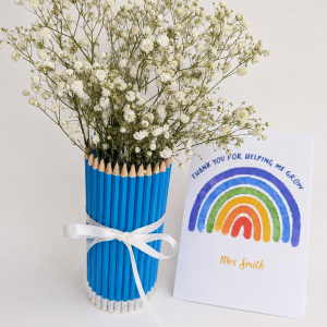 Teacher Gift Set 2 - Blue pencil vase